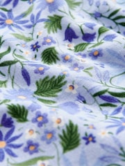 Blue/White Bluebell 100% Cotton Floral Snuggle Pyjamas 3 Pack (9mths-16yrs) - Image 4 of 9