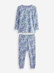 Blue/White Bluebell 100% Cotton Floral Snuggle Pyjamas 3 Pack (9mths-16yrs) - Image 8 of 9