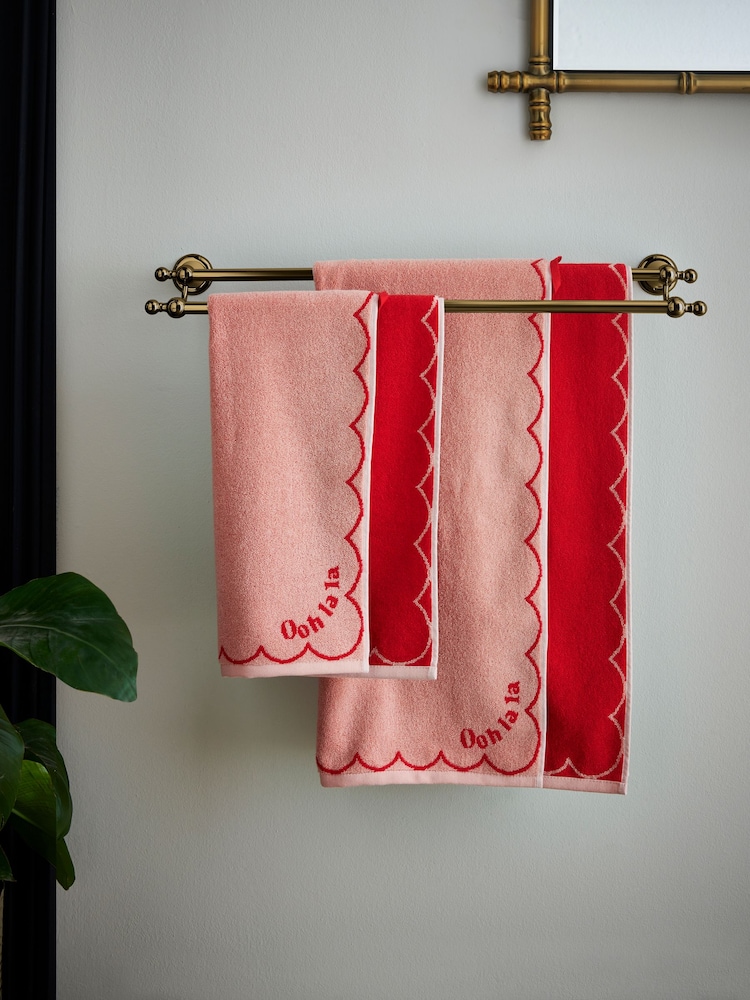 Rockett St George Ooh La La Slogan 100% Cotton Towel - Image 1 of 3 Rockett St George Ooh La La Slogan 100% Cotton Towel - Image 1 of 3