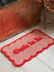 Rockett St George Pink Ooh La La Slogan 100% Cotton Bath Mat - Image 1 of 2