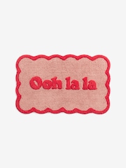 Rockett St George Pink Ooh La La Slogan 100% Cotton Bath Mat - Image 2 of 2