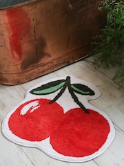 Rockett St George Red Cherries 100% Cotton Bath Mat - Image 1 of 3