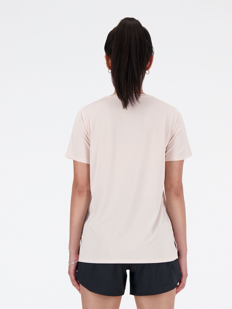 New Balance Pink Womens Sport Essentials T-Shirt - Image 2 of 4 New Balance Pink Womens Sport Essentials T-Shirt - Image 2 of 4