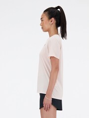 New Balance Pink Womens Sport Essentials T-Shirt - Image 3 of 4