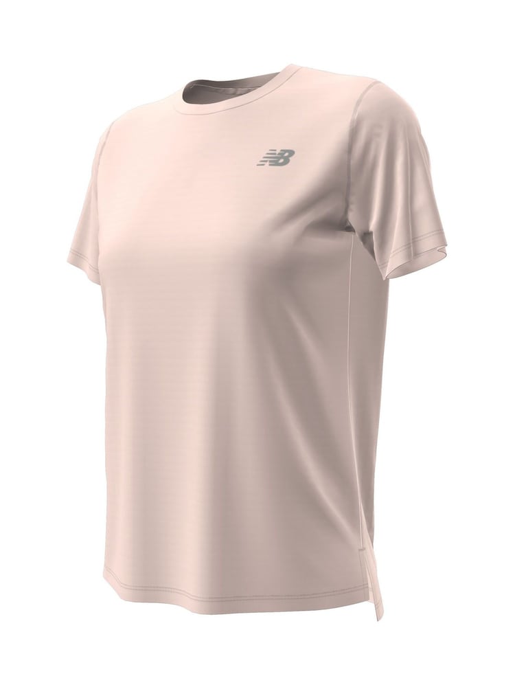 New Balance Pink Womens Sport Essentials T-Shirt - Image 4 of 4 New Balance Pink Womens Sport Essentials T-Shirt - Image 4 of 4