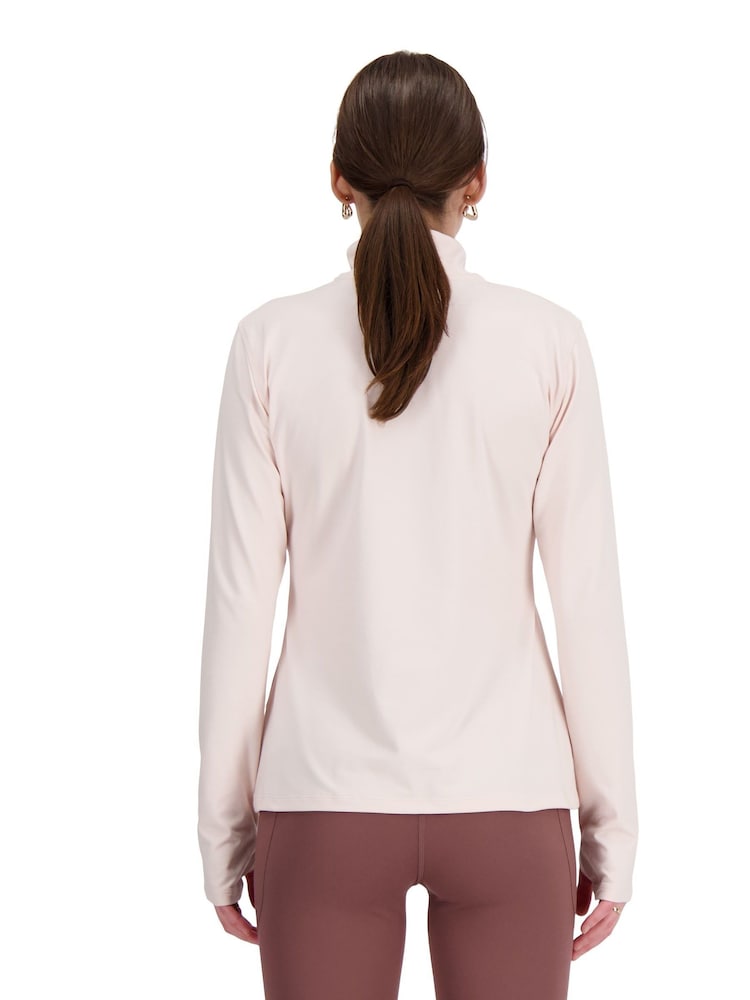 New Balance Pink Space Dye Quarter Zip Sweat Top - Image 2 of 7