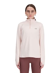 New Balance Pink Space Dye Quarter Zip Sweat Top - Image 3 of 7