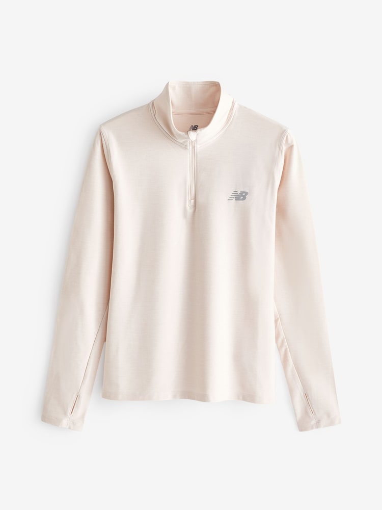 New Balance Pink Space Dye Quarter Zip Sweat Top - Image 7 of 7 New Balance Pink Space Dye Quarter Zip Sweat Top - Image 7 of 7