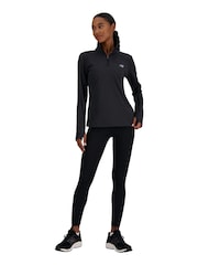 New Balance Black Space Dye Quarter Zip Sweat Top - Image 3 of 7
