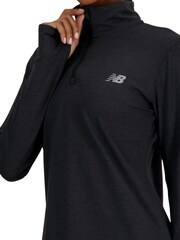 New Balance Black Space Dye Quarter Zip Sweat Top - Image 5 of 7
