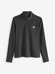 New Balance Black Space Dye Quarter Zip Sweat Top - Image 6 of 7