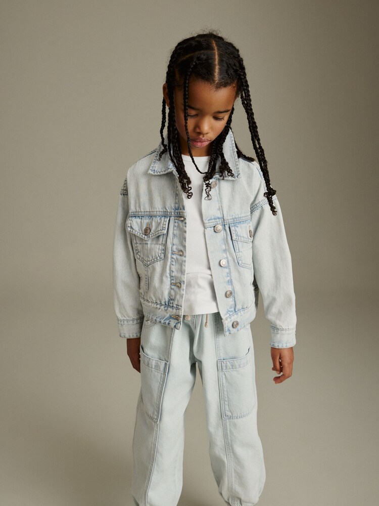 Bleach Wash Oversized Denim Jacket (3-16yrs) - Image 2 of 8