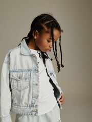 Bleach Wash Oversized Denim Jacket (3-16yrs) - Image 3 of 8
