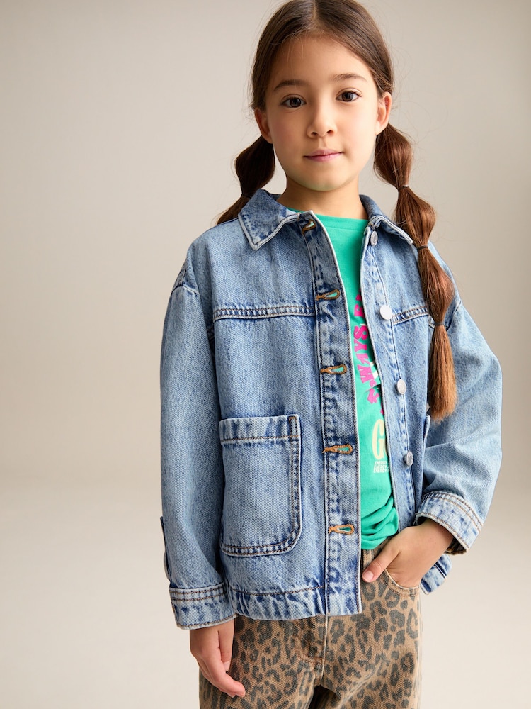 Mittelblau - Denim-Shacket (3–16J .) - Bild 1 von 8 Mittelblau - Denim-Shacket (3–16J .) - Bild 1 von 8