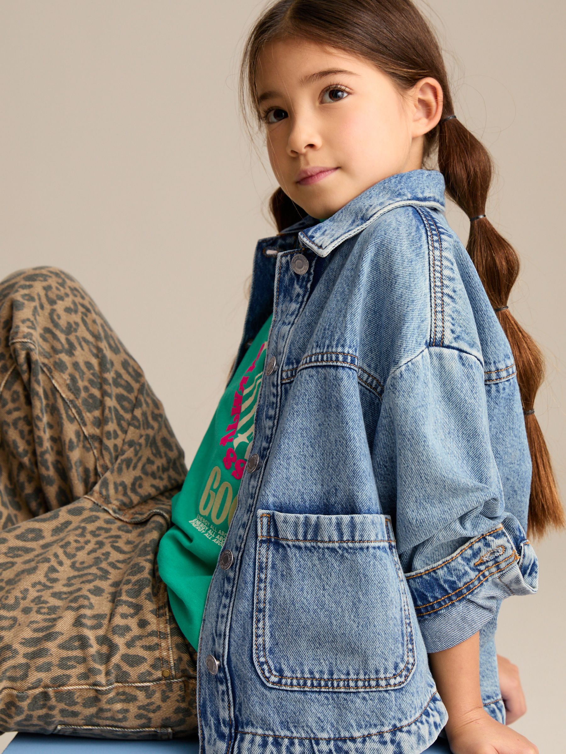 Buy Mid Blue Denim Shacket (3-16yrs) from Next USA