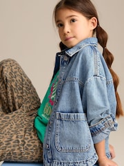 Mid Blue Denim Shacket (3-16yrs) - Image 4 of 8