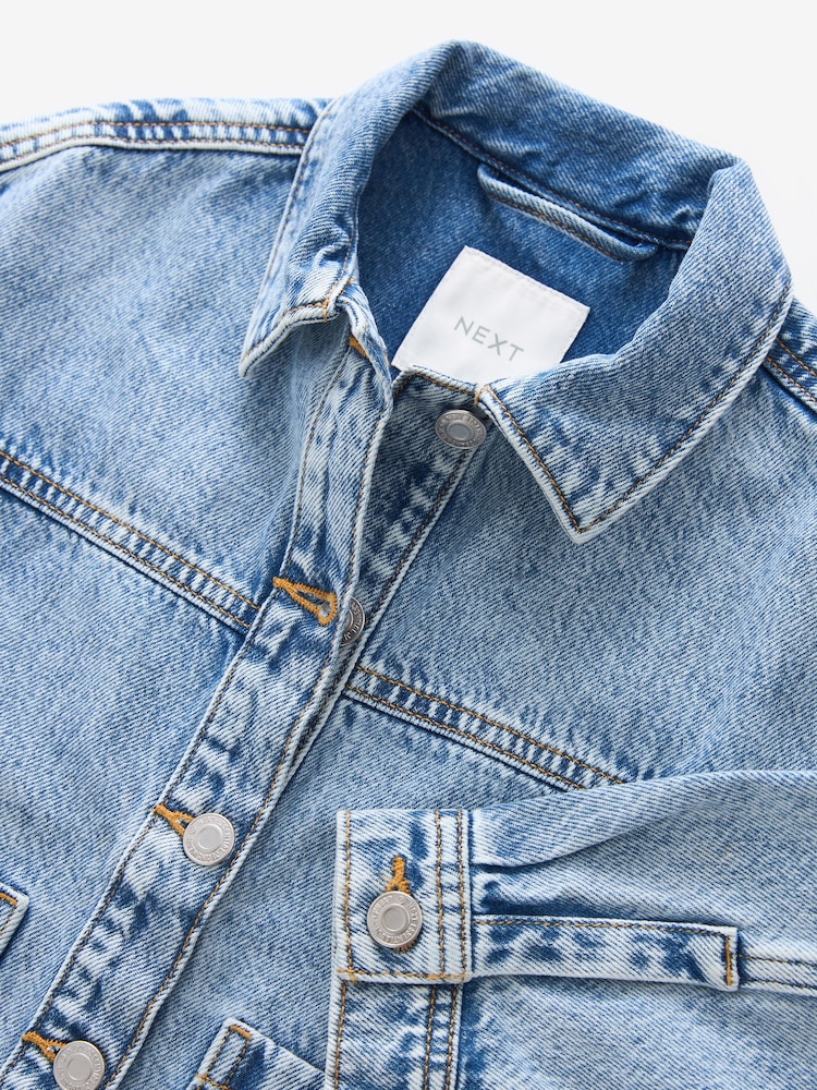 Mid Blue Denim Shacket (3-16yrs) - Image 8 of 8