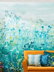 Clarissa Hulse Teal Blue Teasel Cushion - Image 3 of 4