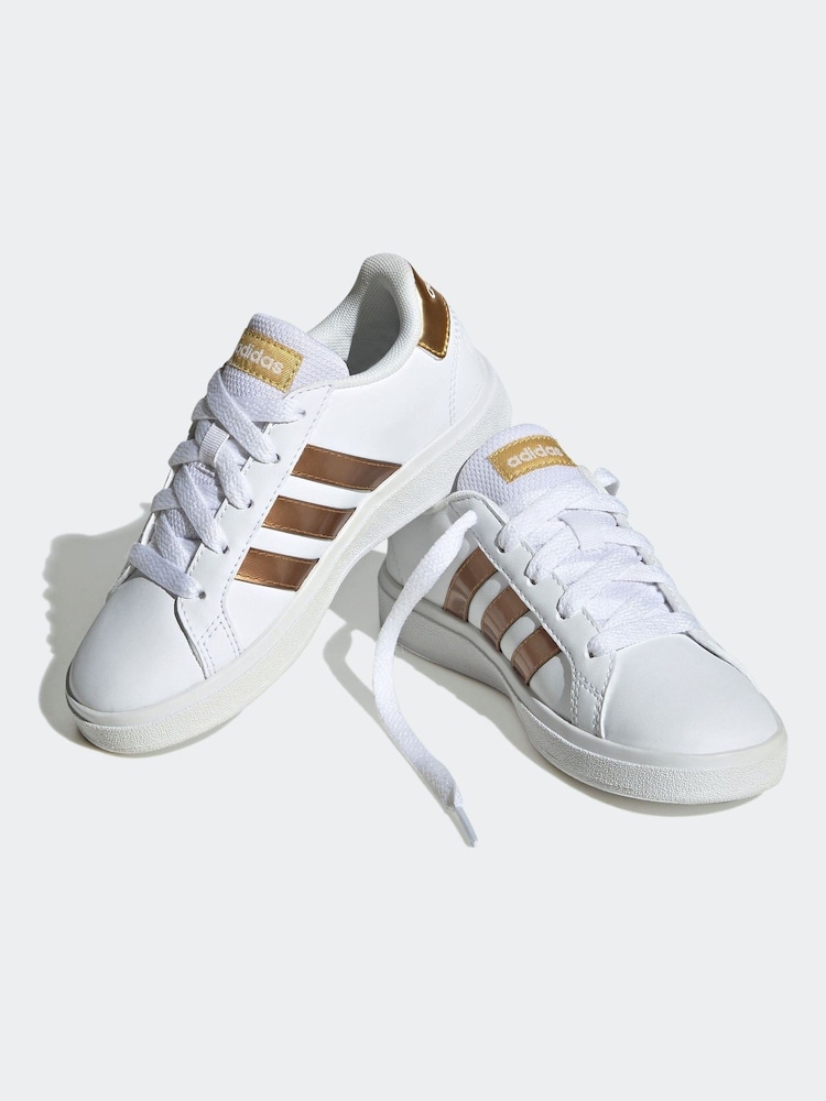 Buy adidas White/Gold Gazelle Trainers from the Next UK online shop