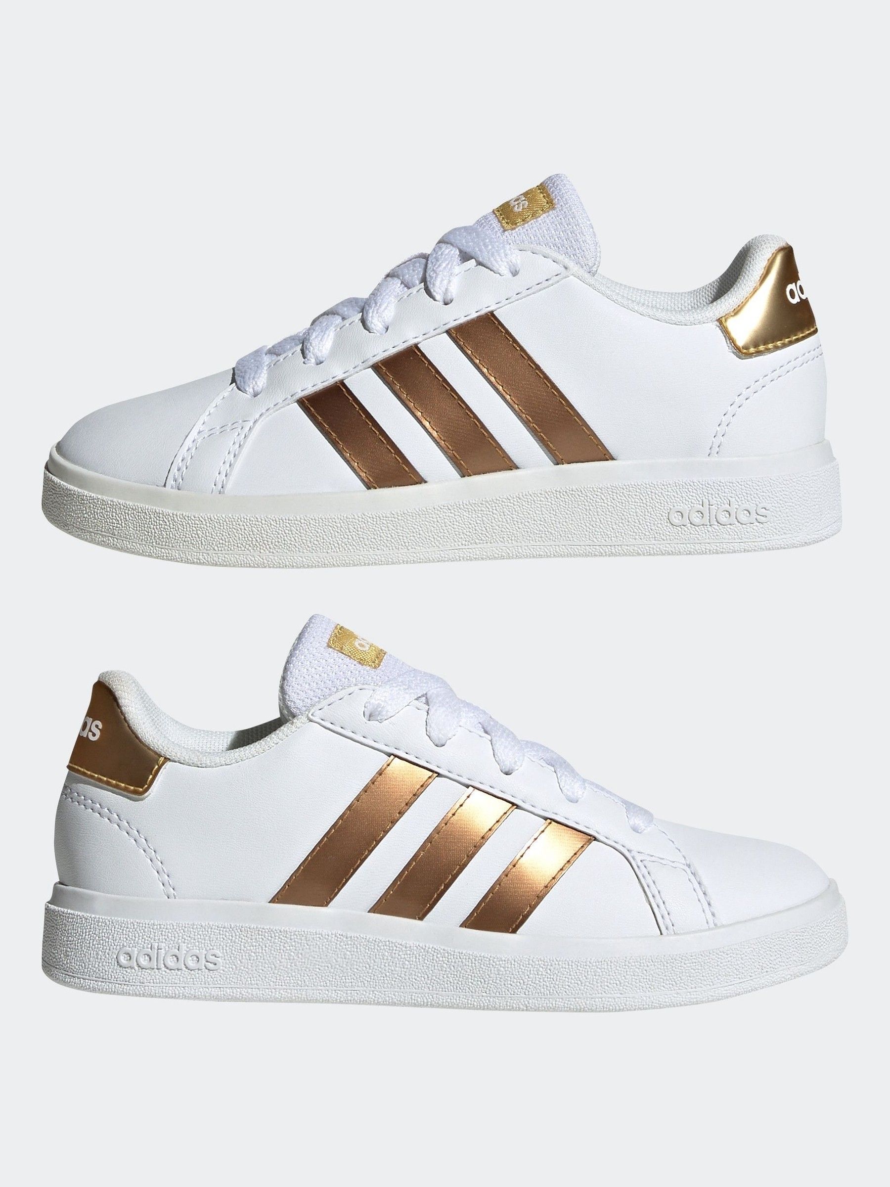 Buy adidas White/Gold Gazelle Trainers from Next USA