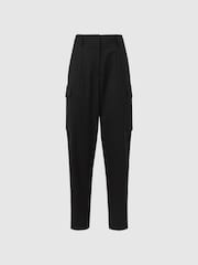 Reiss Black Violet Mid Rise Cargo Trousers - Image 2 of 5
