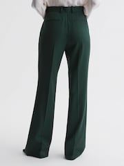 Reiss Bottle Green Jade Wide Wide Leg Wool Blend Mid Rise Suit Trousers - Image 5 of 5