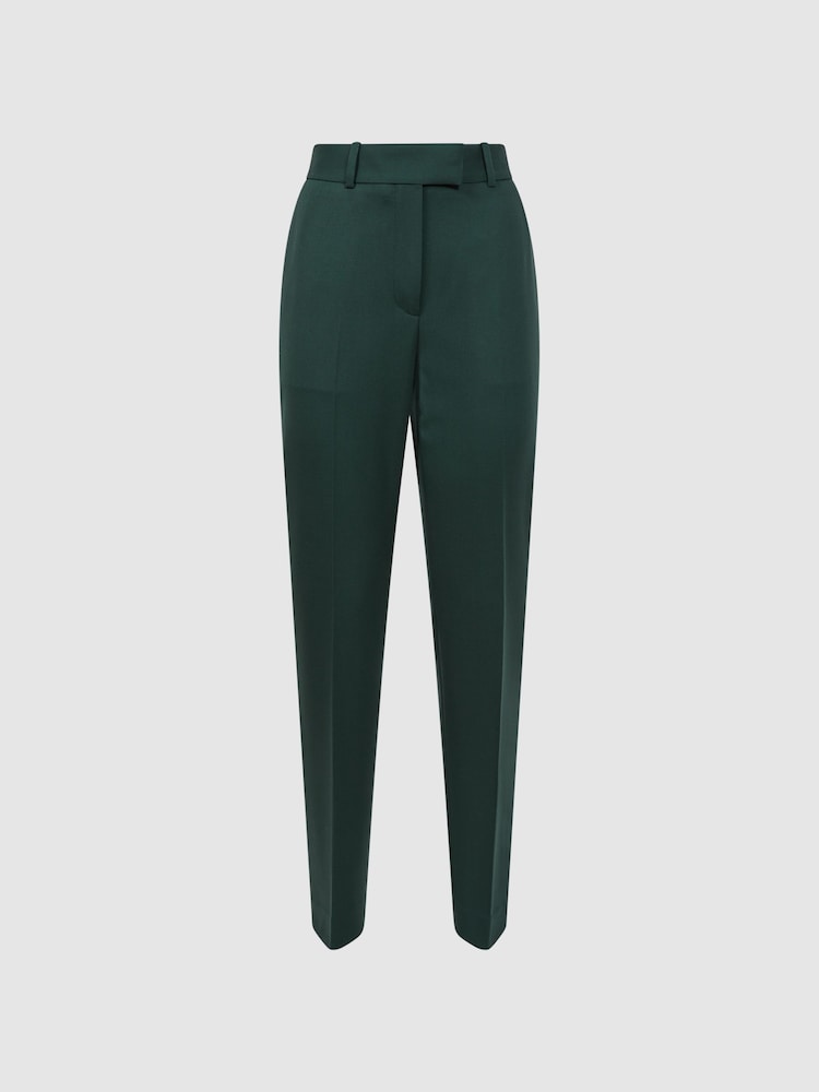 Reiss Bottle Green Jade Slim Petite Slim Fit Wool Blend Mid Rise Suit Trousers - Image 2 of 6