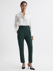 Reiss Bottle Green Jade Slim Petite Slim Fit Wool Blend Mid Rise Suit Trousers - Image 5 of 6