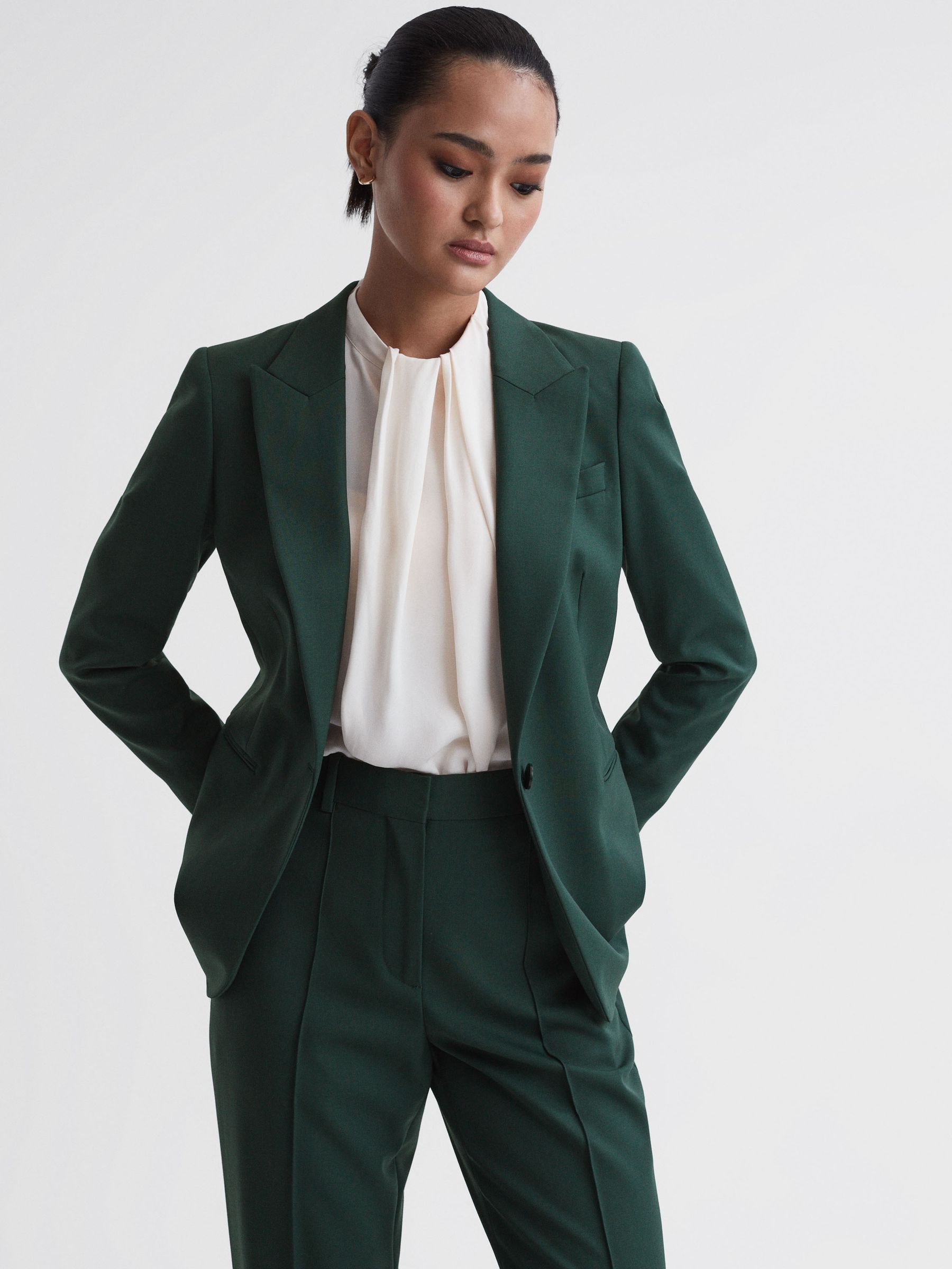 Buy Reiss Bottle Green Jade Tailored Fit Single Breasted