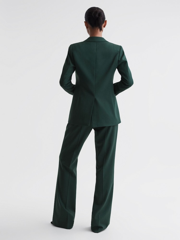 Reiss Bottle Green Jade Tailored Fit Single Breasted Suit Blazer - Image 5 of 5