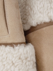 Reiss Neutral Asher 9-14 yrs Suede Sheepskin Zip-Through Jacket - Image 8 of 8