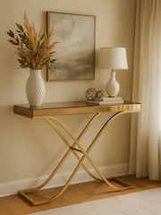 Interiors by Premier Gold Brown Kensington Townhouse Console Table - Image 1 of 3
