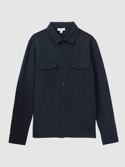 Reiss Navy Borneo Twin Pocket Long Sleeve Overshirt - Image 2 of 4