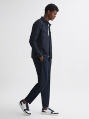 Reiss Navy Borneo Twin Pocket Long Sleeve Overshirt - Image 3 of 4