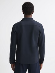 Reiss Navy Borneo Twin Pocket Long Sleeve Overshirt - Image 4 of 4