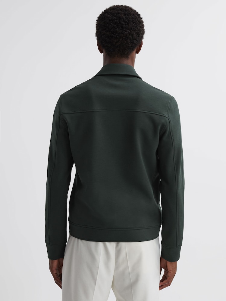 Reiss Emerald Medina Interlock Jersey Zip-Through Jacket - Image 4 of 4