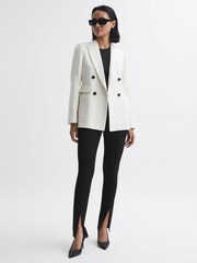 Reiss Black Jayne Skinny Fit Split Front Trousers - Image 3 of 4
