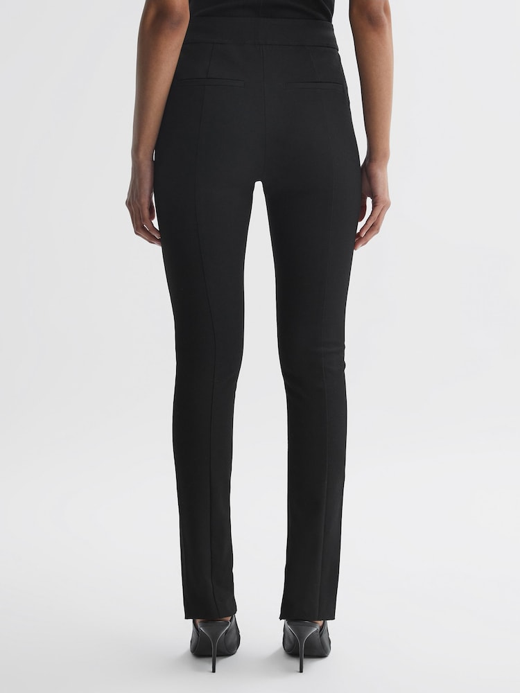 Reiss Black Jayne Skinny Fit Split Front Trousers - Image 4 of 4