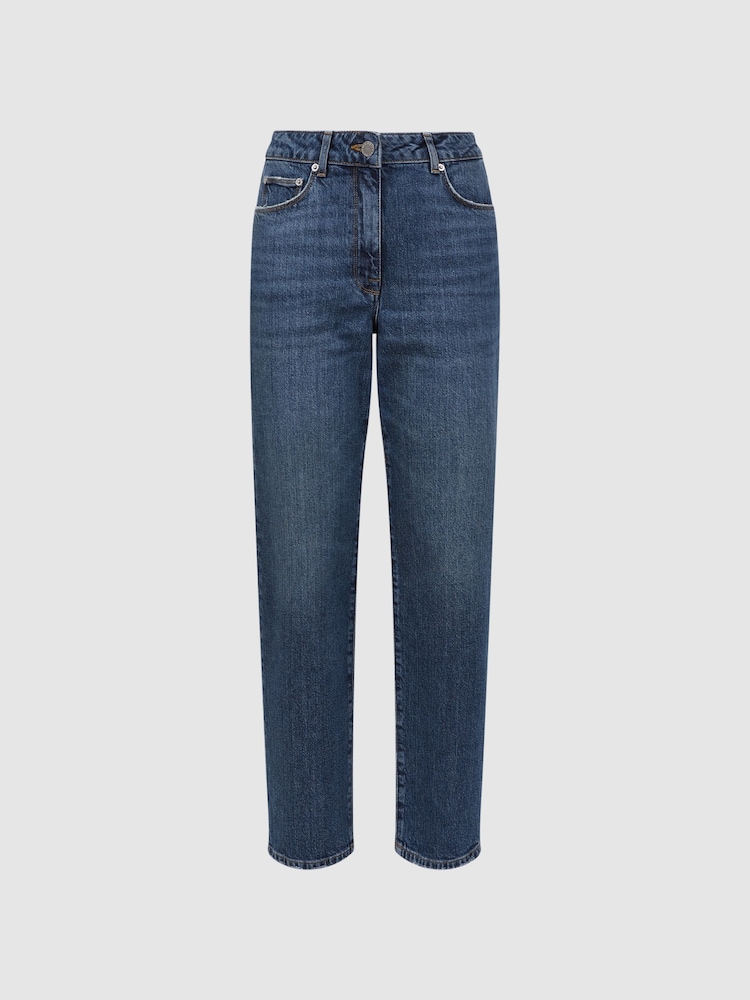 Reiss Mid Blue Selin Mid Rise Straight Leg Jeans - Image 2 of 4