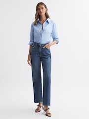 Reiss Mid Blue Selin Mid Rise Straight Leg Jeans - Image 3 of 4