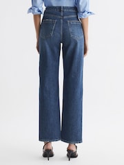 Reiss Mid Blue Selin Mid Rise Straight Leg Jeans - Image 4 of 4