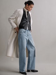 Reiss Light Blue Marion Mid Rise Wide Leg Jeans - Image 1 of 5