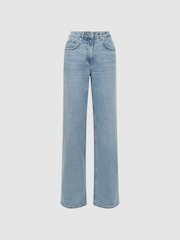 Reiss Light Blue Marion Mid Rise Wide Leg Jeans - Image 2 of 5