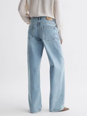 Reiss Light Blue Marion Mid Rise Wide Leg Jeans - Image 5 of 5