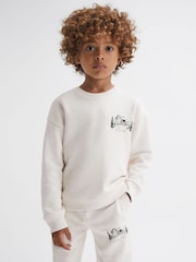 Reiss Joni Relaxed Cotton Motif Jumper - Image 1 of 7