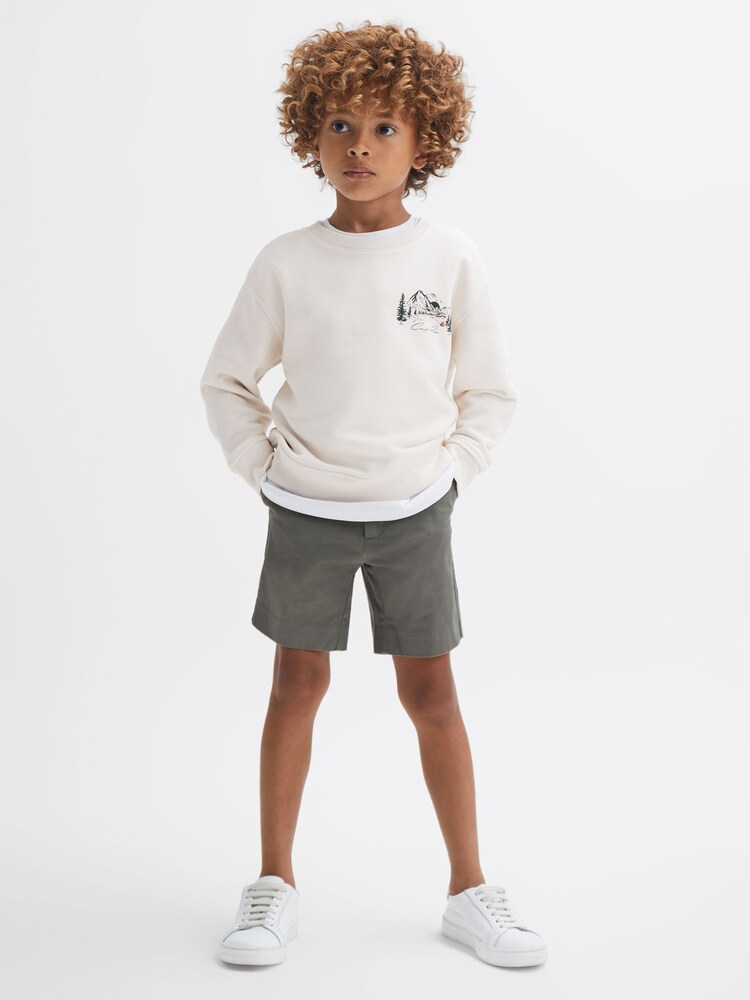 Reiss Joni Relaxed Cotton Motif Jumper - Image 3 of 7