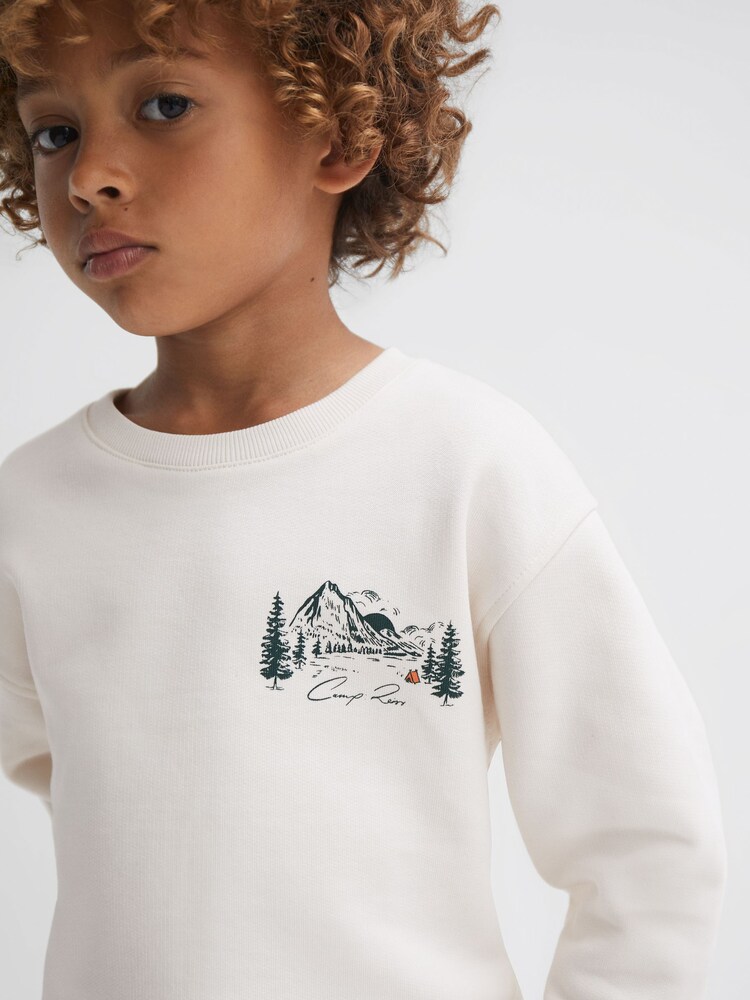Reiss Joni Relaxed Cotton Motif Jumper - Image 4 of 7