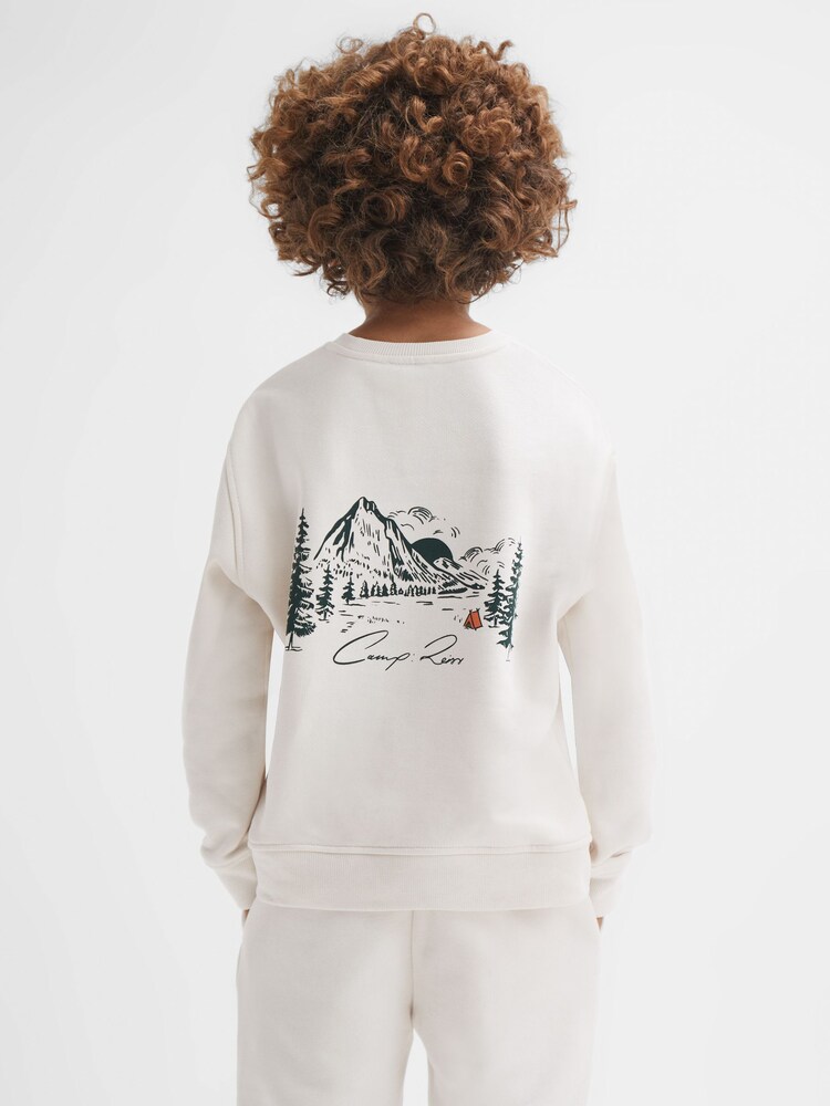 Reiss Joni Relaxed Cotton Motif Jumper - Image 5 of 7