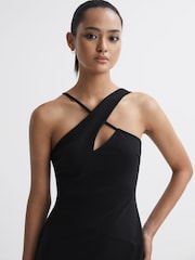 Reiss Black Halle Bodycon Cut-Out Midi Dress - Image 3 of 5