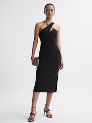 Reiss Black Halle Bodycon Cut-Out Midi Dress - Image 4 of 5
